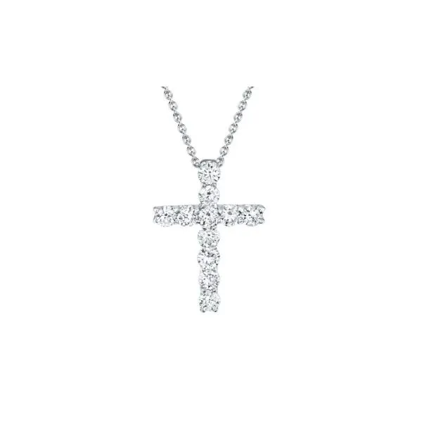 14K WG Ladies Classic 0.32ct TW Diamond Cross Pendant Necklace Skaneateles Jewelry Skaneateles, NY