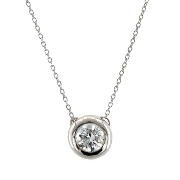14K WG Ladies 3/4 Carat Diamond Bezel Pendant w/Chain Skaneateles Jewelry Skaneateles, NY