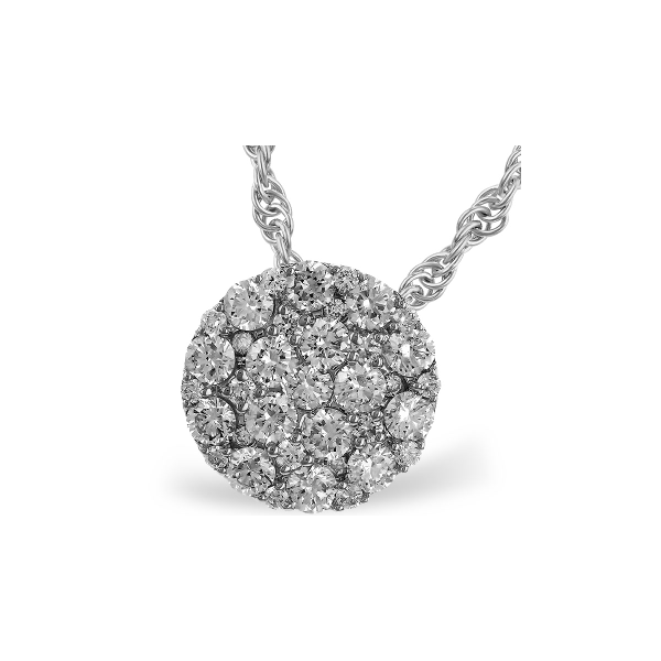 14K WG Ladies 0.50ct TW  Our Signature Diamond Cluster Pendant w/18