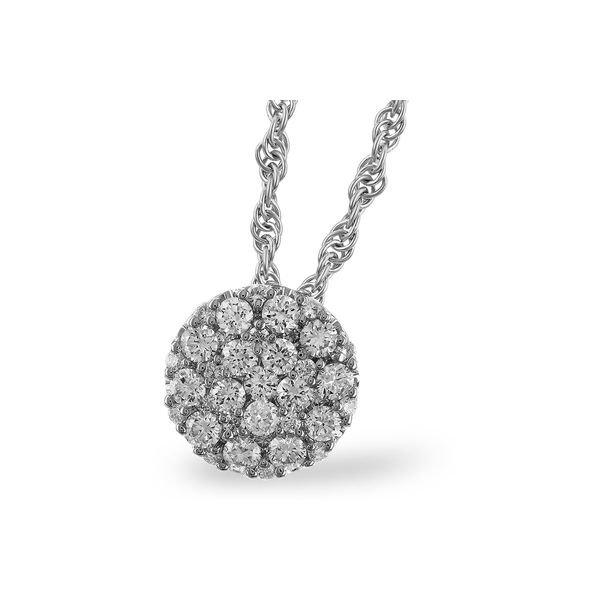 14K WG Ladies 0.25ct TW Our Signature Diamond Cluster Pendant with 18