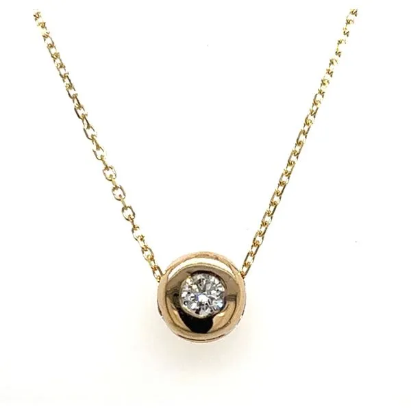 14K YG 0.15ct Our Signature Diamond Bezel Pendant Skaneateles Jewelry Skaneateles, NY