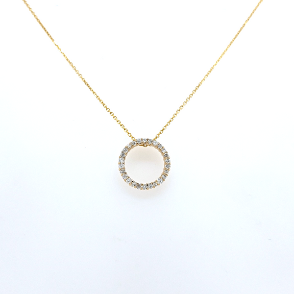 Diamond Circle Pendant Image 2 Skaneateles Jewelry Skaneateles, NY