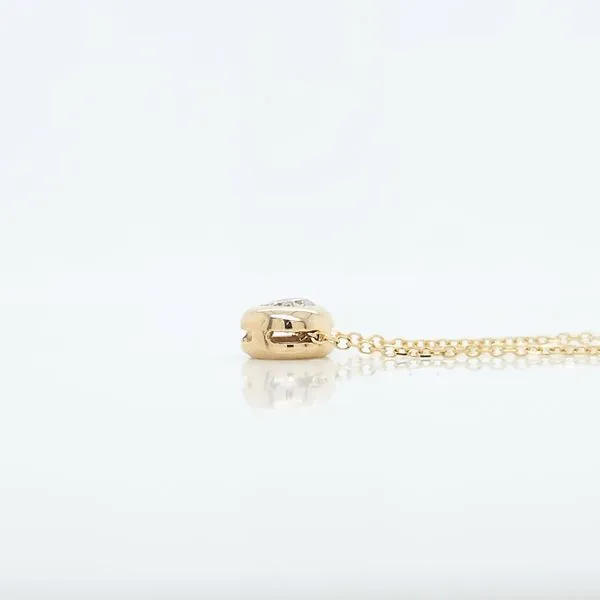 Yellow Gold 1/4ct Diamond Bezel Pendant Image 2 Skaneateles Jewelry Skaneateles, NY