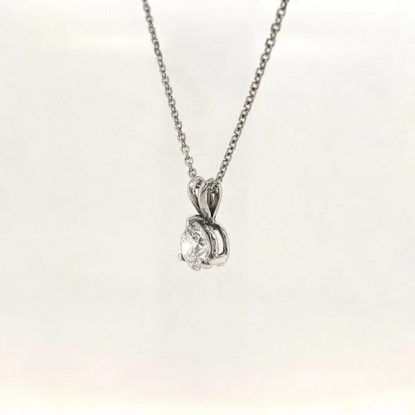 3/4ct Diamond Solitaire Pendant in 14K White Gold Image 2 Skaneateles Jewelry Skaneateles, NY