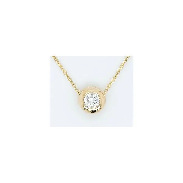Yellow Gold 1/4ct Diamond Bezel Pendant Skaneateles Jewelry Skaneateles, NY