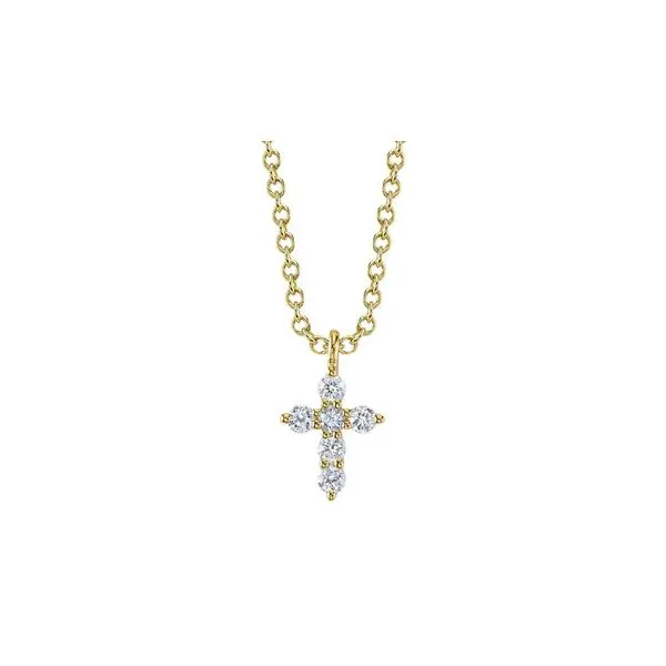 14K YG Ladies 0.10ct TW Diamond Cross Pendant w/Chain Skaneateles Jewelry Skaneateles, NY