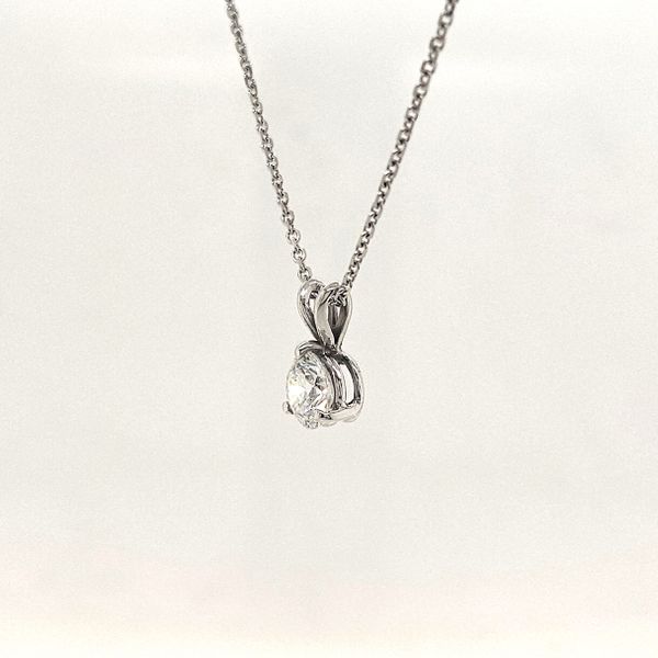 3/4ct Diamond Solitaire Pendant in 14K White Gold Image 2 Skaneateles Jewelry Skaneateles, NY