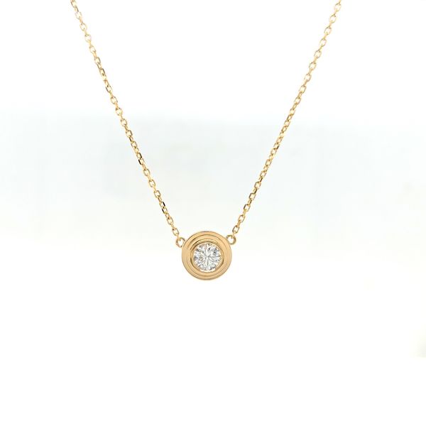 14K YG Double Step 1/2 Carat Diamond Bezel Pendant [GIA] Image 2 Skaneateles Jewelry Skaneateles, NY