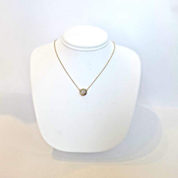 14K YG Double Step 1/2 Carat Diamond Bezel Pendant [GIA] Image 4 Skaneateles Jewelry Skaneateles, NY