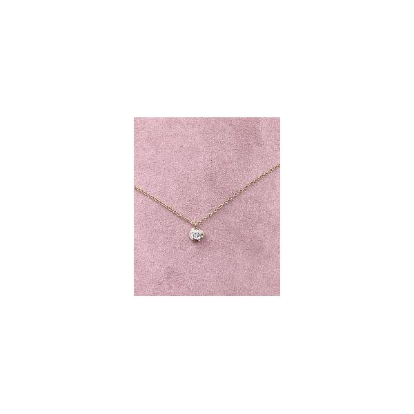 14K YG Skaneateles Signature 0.05ct Natural Diamond Bezel Necklace Image 2 Skaneateles Jewelry Skaneateles, NY