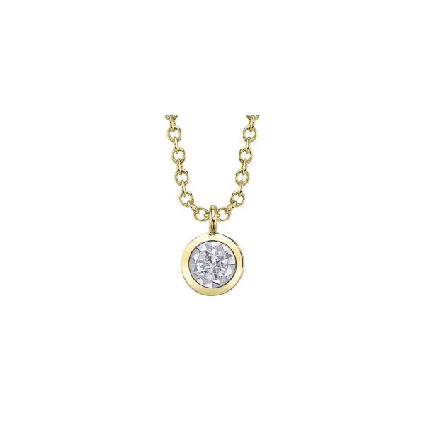 14K YG Skaneateles Signature 0.05ct Natural Diamond Bezel Necklace Skaneateles Jewelry Skaneateles, NY