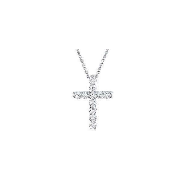 14K WG Skaneateles Signature 0.32ct TW Diamond Cross Pendant Necklace Skaneateles Jewelry Skaneateles, NY