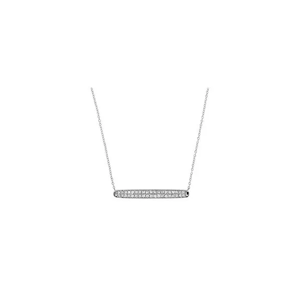 White Gold Pave bar 0.76ct TW 