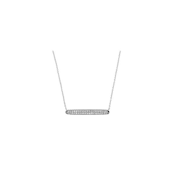 White Gold Pave bar 0.76ct TW Diamond Necklace Skaneateles Jewelry Skaneateles, NY