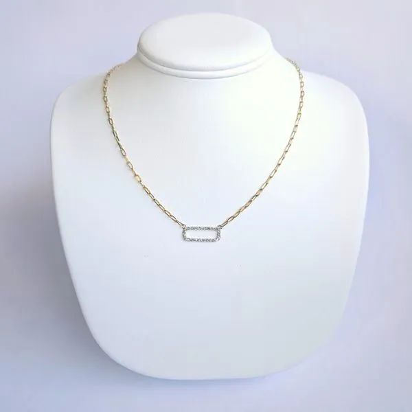 14K Two Tone Ladies  0.21ct TW 'Next Generation' Paperclip Link Diamond Necklace Image 2 Skaneateles Jewelry Skaneateles, NY