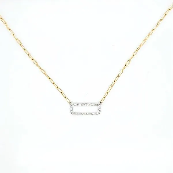14K Two Tone Ladies  0.21ct TW 'Next Generation' Paperclip Link Diamond Necklace Skaneateles Jewelry Skaneateles, NY