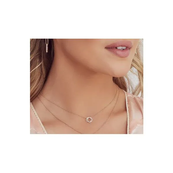 14K WG Ladies 0.07ct TW Diamond Love Knot Necklace w/Chain Image 2 Skaneateles Jewelry Skaneateles, NY