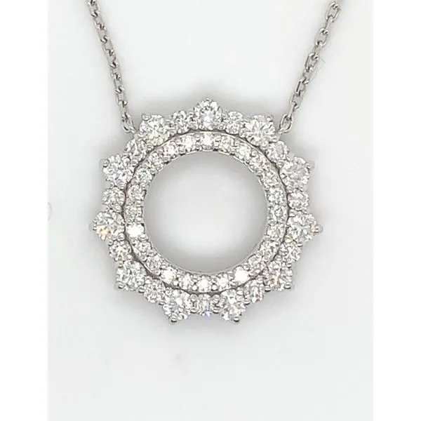 Diamond 'Sun burst Circle' Necklace Image 3 Skaneateles Jewelry Skaneateles, NY