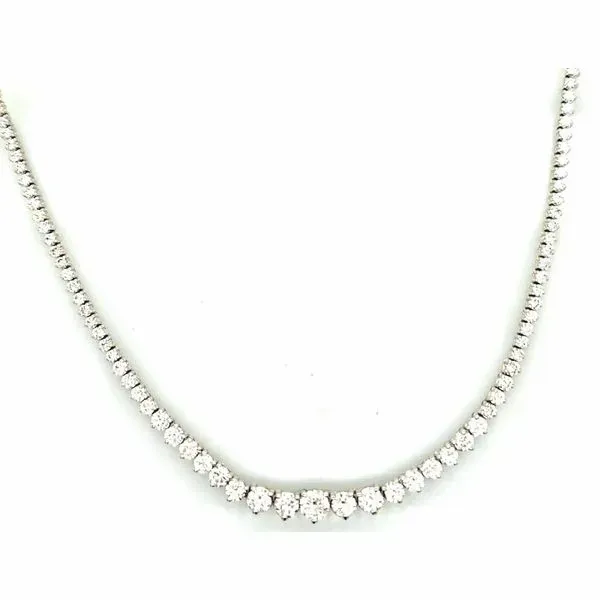 14K WG 9.03ct TW Diamond Graduated Line Necklace Skaneateles Jewelry Skaneateles, NY