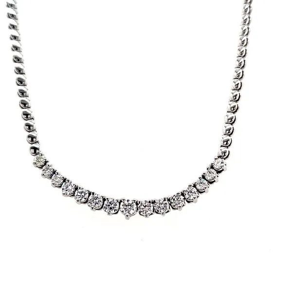 14K WG One Carat TW Graduated Diamond Necklace (Adjustable) Skaneateles Jewelry Skaneateles, NY