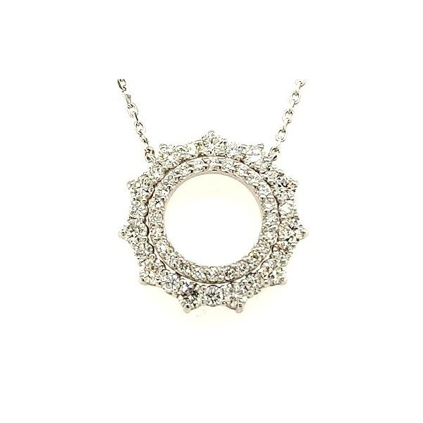14K WG 'Next Generation' Diamond 'Sun burst Circle' Necklace 1.46ct TW Skaneateles Jewelry Skaneateles, NY