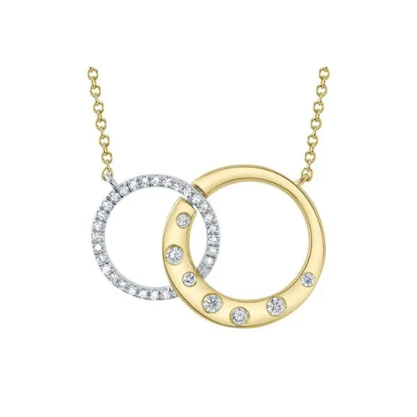 14K TT Lady's Our Signiture Exquisite 0.16ct TW Double Circle Necklace Skaneateles Jewelry Skaneateles, NY