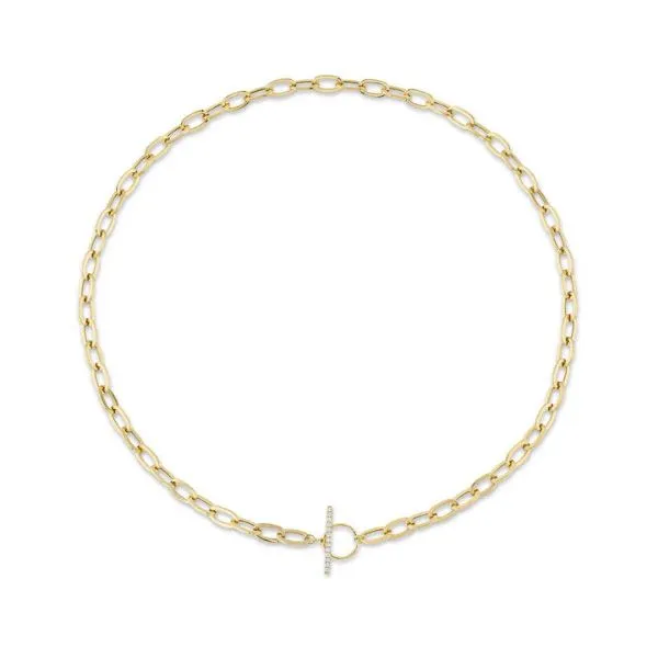 14K YG Alluring 'Our Signiture' 0.13ct TW Diamond Paper Clip Necklace Skaneateles Jewelry Skaneateles, NY