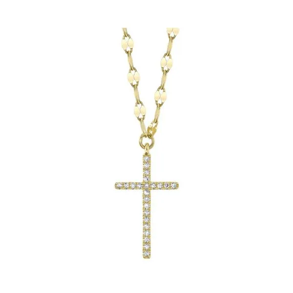 14K YG 0.06ct TW 'Our Signature' Diamond Cross w/Chain Skaneateles Jewelry Skaneateles, NY