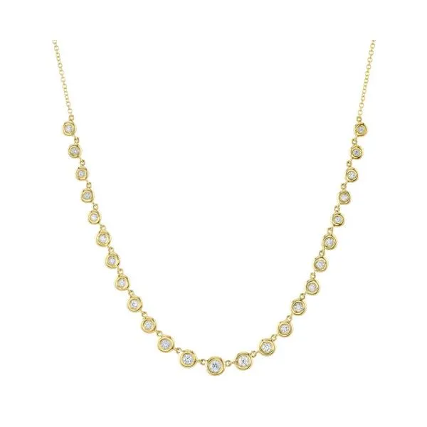 14K YG Alluring 0.60ct TW Natural Diamond Bezel Necklace - 18