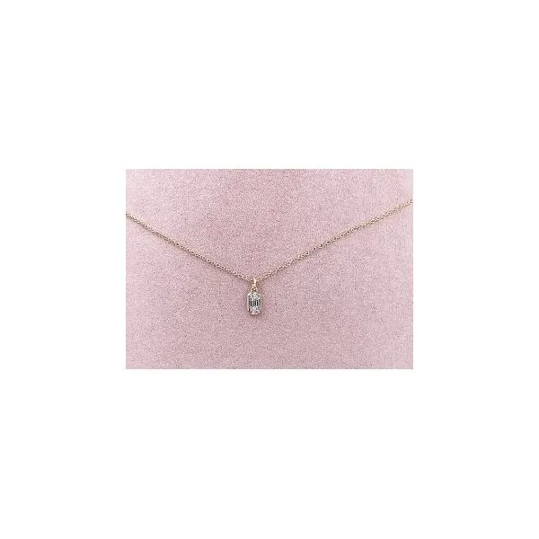 14K YG Our Signature 'Aleera' 0.07ct TW Diamond Baguette Necklace Image 2 Skaneateles Jewelry Skaneateles, NY