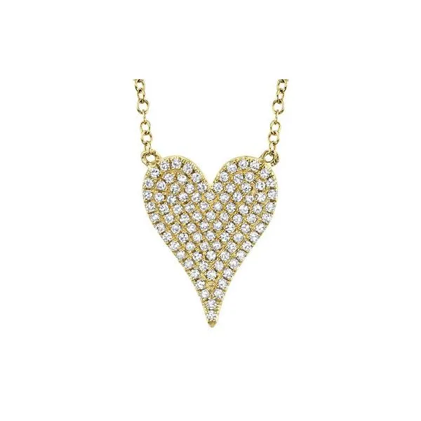 14K YG Ladies 0.21ct TW Diamond Pave Heart Necklace Skaneateles Jewelry Skaneateles, NY