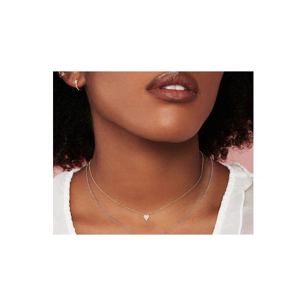 14K YG Skaneateles Signature 0.05ct TW Diamond Pave Heart Necklace Image 2 Skaneateles Jewelry Skaneateles, NY