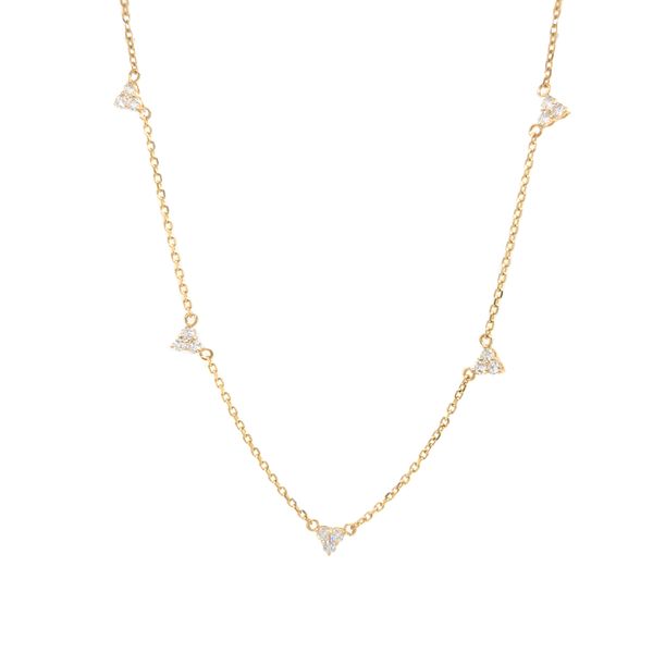14K YG 0.50ct TW Triangular Stationed Set Diamond Necklace Skaneateles Jewelry Skaneateles, NY