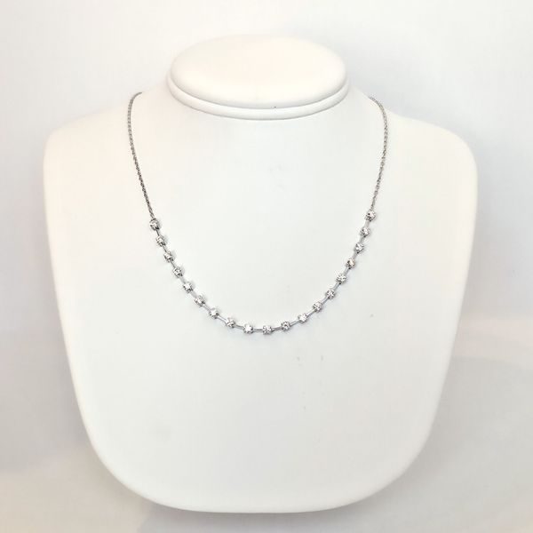14K WG1.52 CTTW Line and Chain Necklace Image 3 Skaneateles Jewelry Skaneateles, NY
