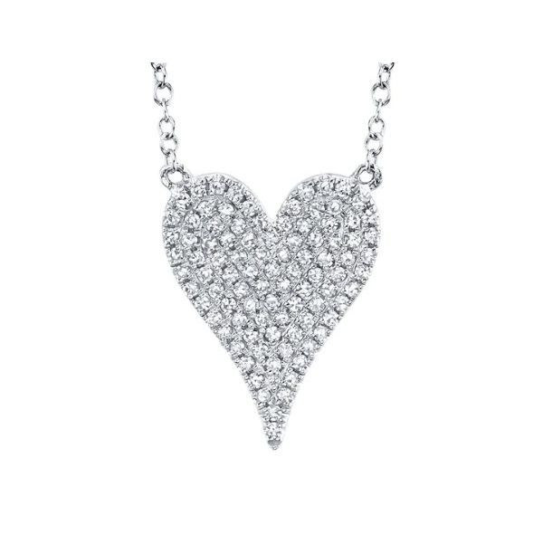 14K WG Ladies 0.21ct TW Diamond Pave Heart Necklace Skaneateles Jewelry Skaneateles, NY