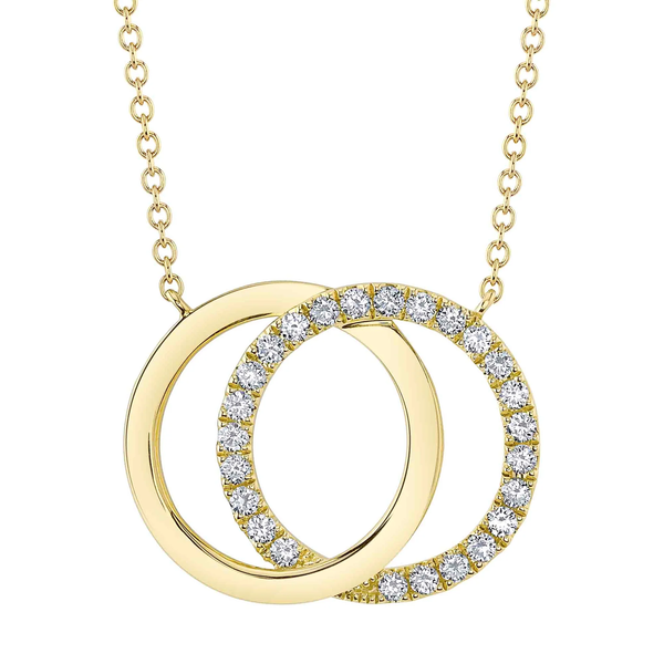 14K YG Ladies 0.31ct TW ' You & Me' Natural Diamond Love Knot Circle Necklace Skaneateles Jewelry Skaneateles, NY
