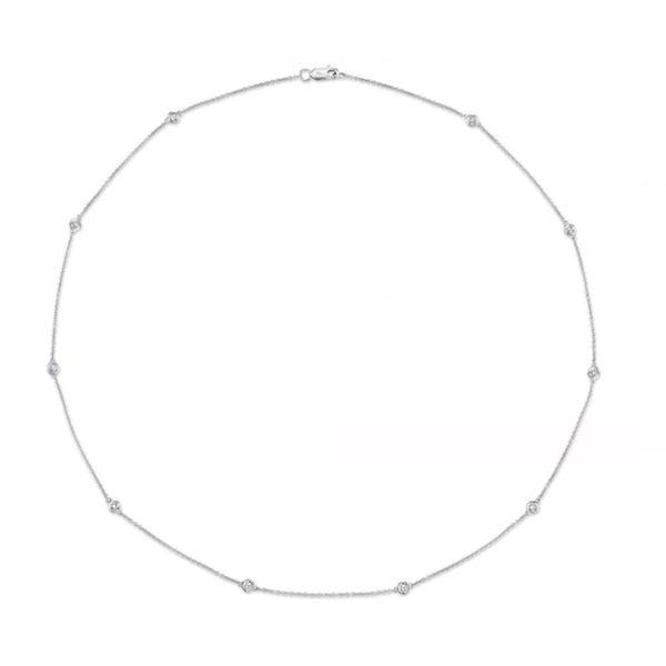 14K WG 1/3ct TW Skaneateles Signature Diamond Station Set Necklace - 18