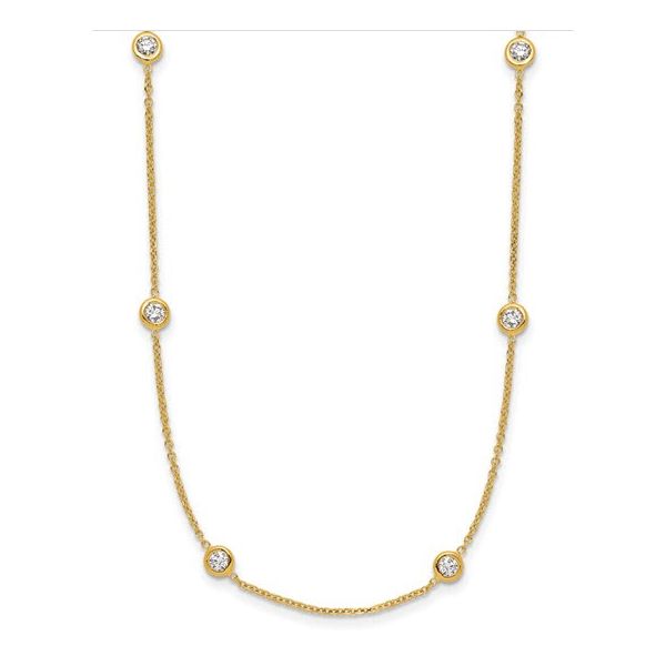 14K YG One Carat TW Skaneateles Signature Diamond Station Set Necklace - 18
