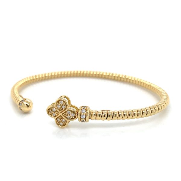 18K Yellow Gold Diamond Bangle Bracelet Image 3 Skaneateles Jewelry Skaneateles, NY