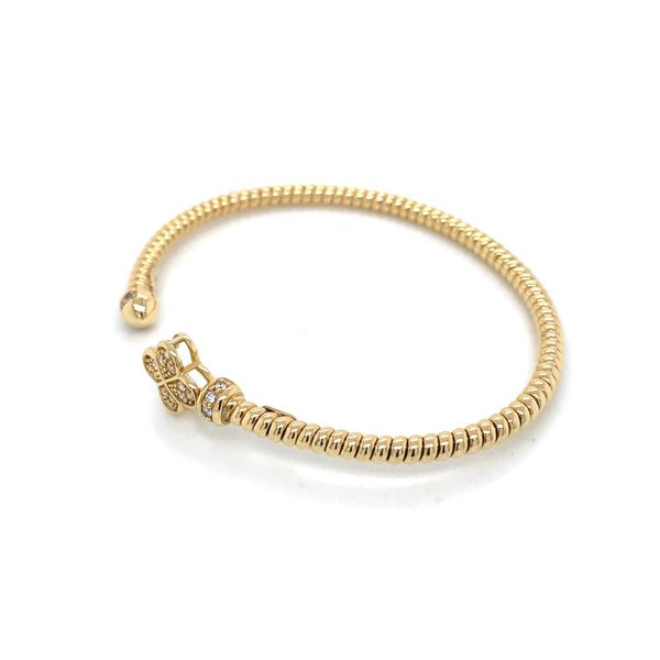 18K Yellow Gold Diamond Bangle Bracelet Image 4 Skaneateles Jewelry Skaneateles, NY