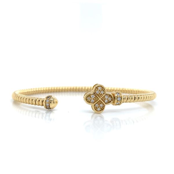 18K Yellow Gold Diamond Bangle Bracelet Image 2 Skaneateles Jewelry Skaneateles, NY