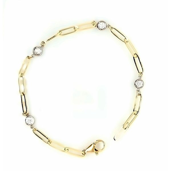 Paperclip with Bezel Set Diamond Bracelet Skaneateles Jewelry Skaneateles, NY