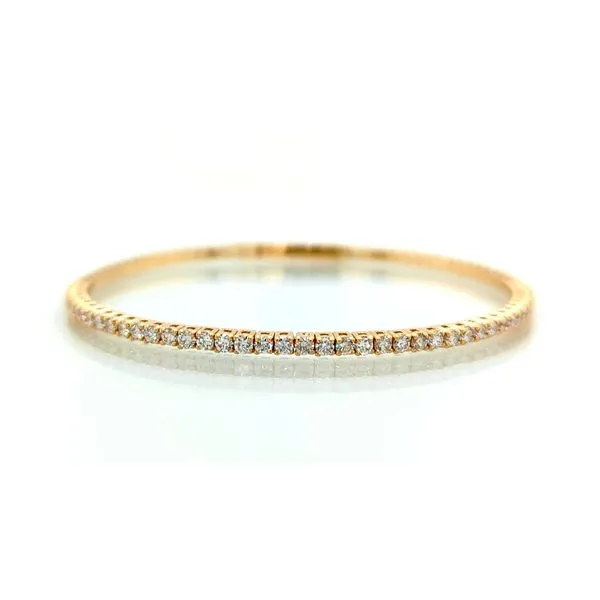 14K Yellow Gold 1.35ct TW Diamond Flexible Bangle Bracelet Skaneateles Jewelry Skaneateles, NY