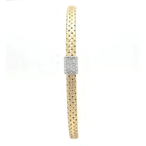 18K TT Classic Italian 0.17ct TW Flex Diamond Bangle Bracelet Image 2 Skaneateles Jewelry Skaneateles, NY