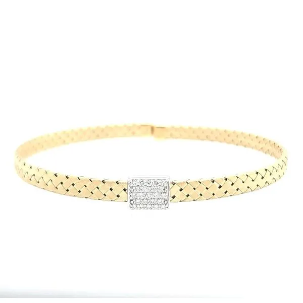 18K TT Classic Italian 0.17ct TW Flex Diamond Bangle Bracelet Skaneateles Jewelry Skaneateles, NY