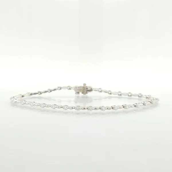 14K White Gold Patterned Diamond Bracelet Skaneateles Jewelry Skaneateles, NY
