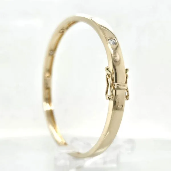 Five Diamond Hinged Bangle Bracelet Image 2 Skaneateles Jewelry Skaneateles, NY