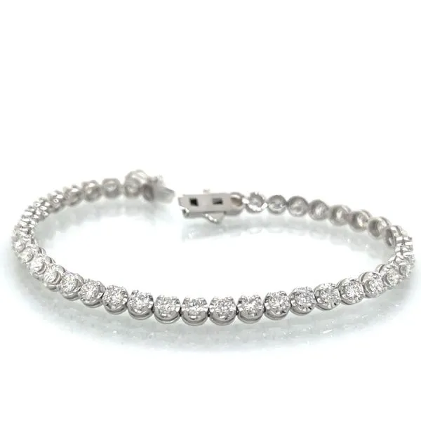14K White Gold 4.32ct TW Round Cup Diamond Line Bracelet Image 2 Skaneateles Jewelry Skaneateles, NY