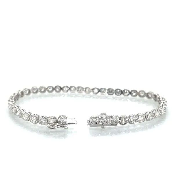 14K White Gold 4.32ct TW Round Cup Diamond Line Bracelet Image 4 Skaneateles Jewelry Skaneateles, NY