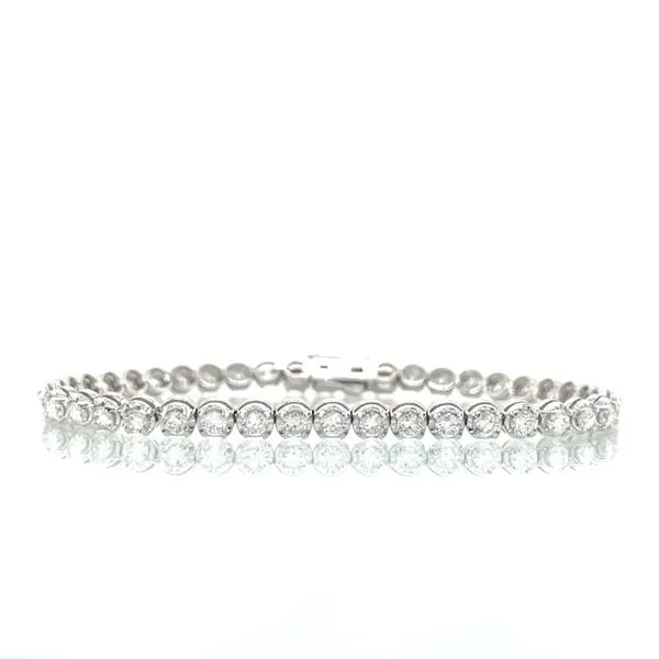 14K White Gold 4.32ct TW Round Cup Diamond Line Bracelet Skaneateles Jewelry Skaneateles, NY